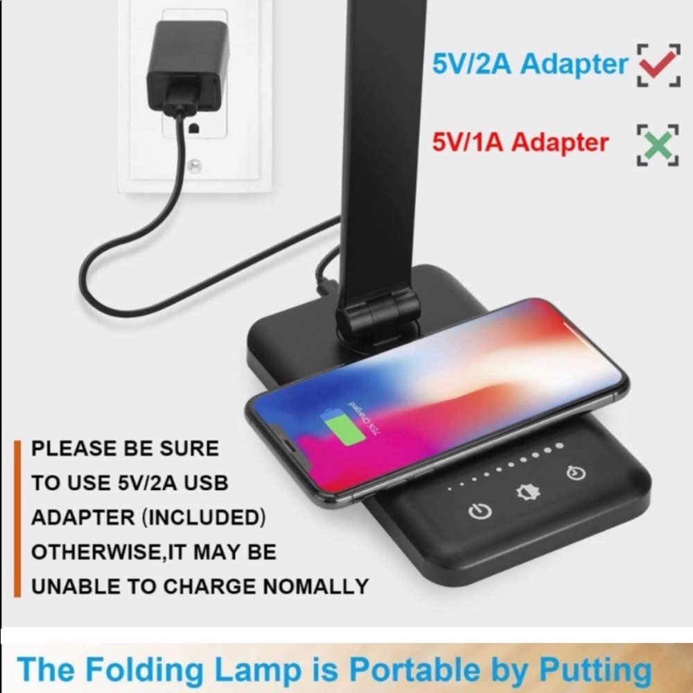 * Brand New* LED Desk/Bedside lamp, also serves to be w Wireless phone charger.